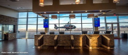 Maverick Helicopters terminal registration desk