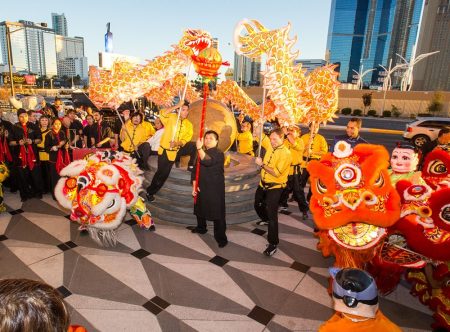 Lucky Dragon Hotel & Casino Grand Opening -The dragon and lion dance 