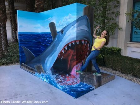3d street painting shark