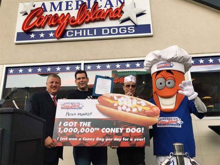 The Millionth Coney Dog Sold By American Coney Island At The D